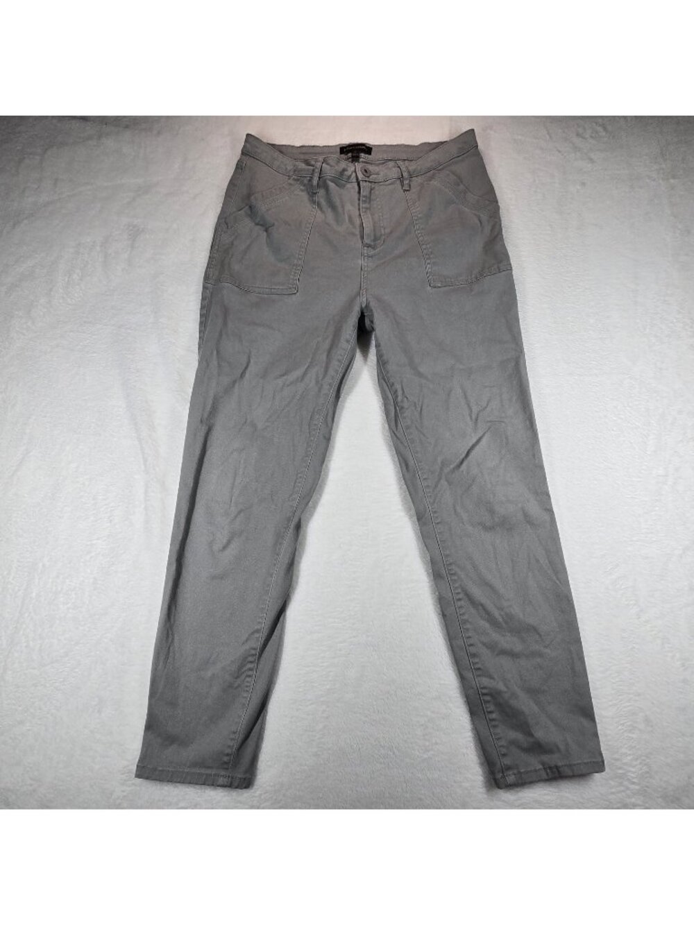 Banana Republic Womens Utility Chino Pants Solid Gray Mid Rise Size 12
